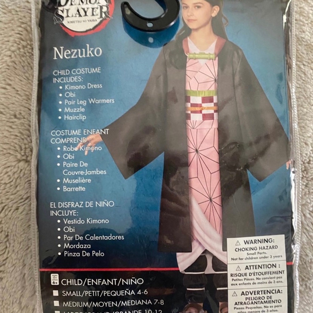 Spirit Nezuko Kids Costume - Pink & Black Kimono